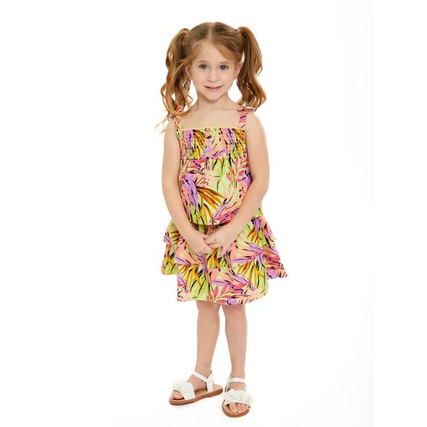 Wonder Nation Toddler Girl Smocked Sleeveless Top and Skirt Set, 2-Piece, 12M-5T | Walmart (US)