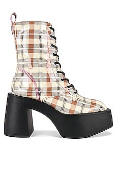 Larroude Olivia Bootie in Plaid Carmel & Lavender from Revolve.com | Revolve Clothing (Global)
