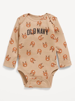 Unisex Long-Sleeve Printed Logo-Graphic Bodysuit for Baby | Old Navy (US)