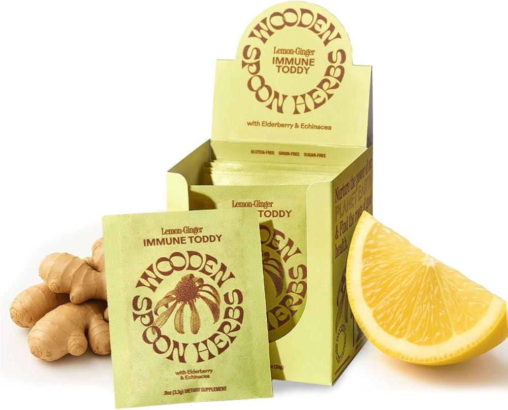 Wooden Spoon Herbs - Refreshing Lemon-Ginger Immune Support Drink Mix | Includes Immunity Boostin... | Amazon (US)