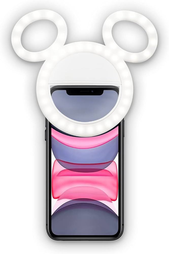 Disney Mickey Mouse Clip On Selfie Ring Light for Phone- Rechargeable LED Ring Light for iPhone a... | Amazon (US)