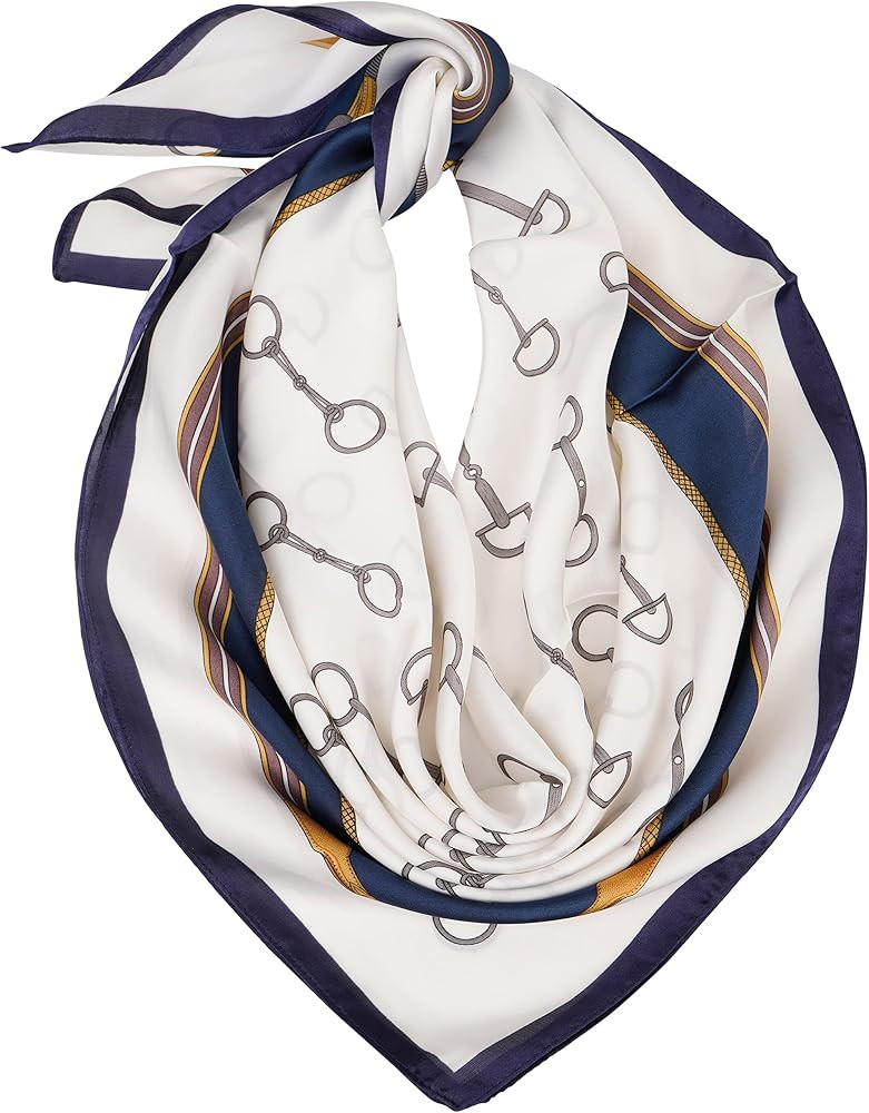 YOUR SMILE Silk Like Scarf Square Satin Hair Scarf Fashion Neck Scarfs for Women 27'' x 27'' | Amazon (US)