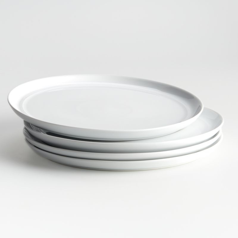 Hue White Dinner Plates, Set of Four + Reviews | Crate and Barrel | Crate & Barrel