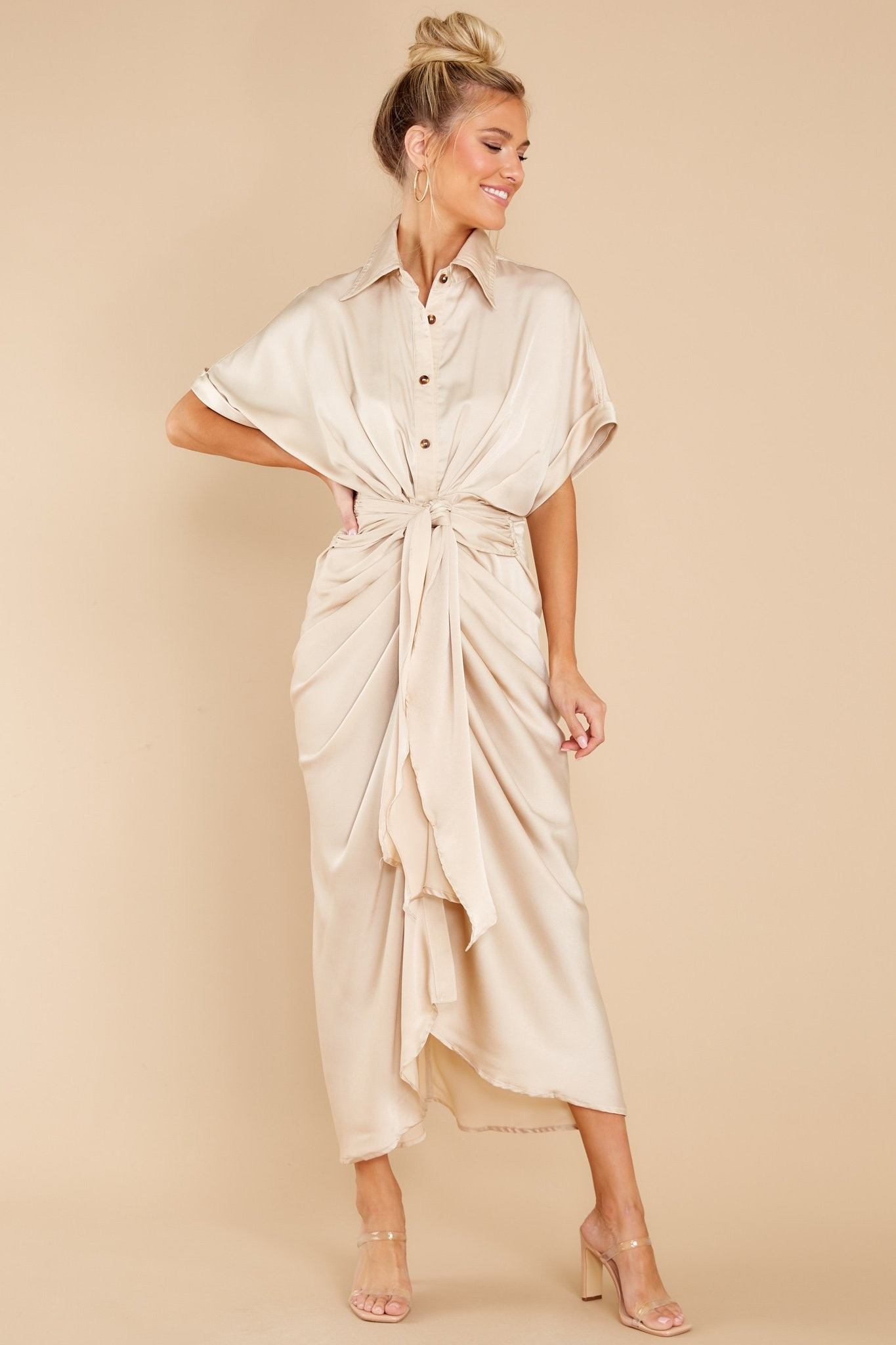 Brunch Date Sand Maxi Dress | Red Dress 