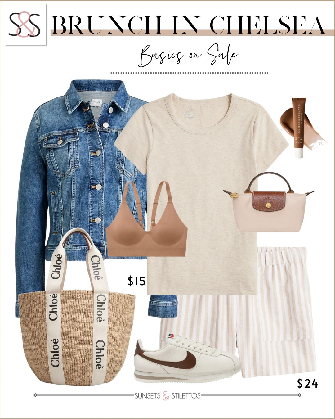 Easy layers and neutral staples.. perfect for brunch or just running errands. These basics are marked down and made to mix and match

Sunsets and Stilettos spring outfit ideas brunch in Chelsea casual spring outfit Nike Cortez neutral basics sale finds Chloe tote striped shorts outfit

#LTKOver40 #LTKFindsUnder50 #LTKSeasonal