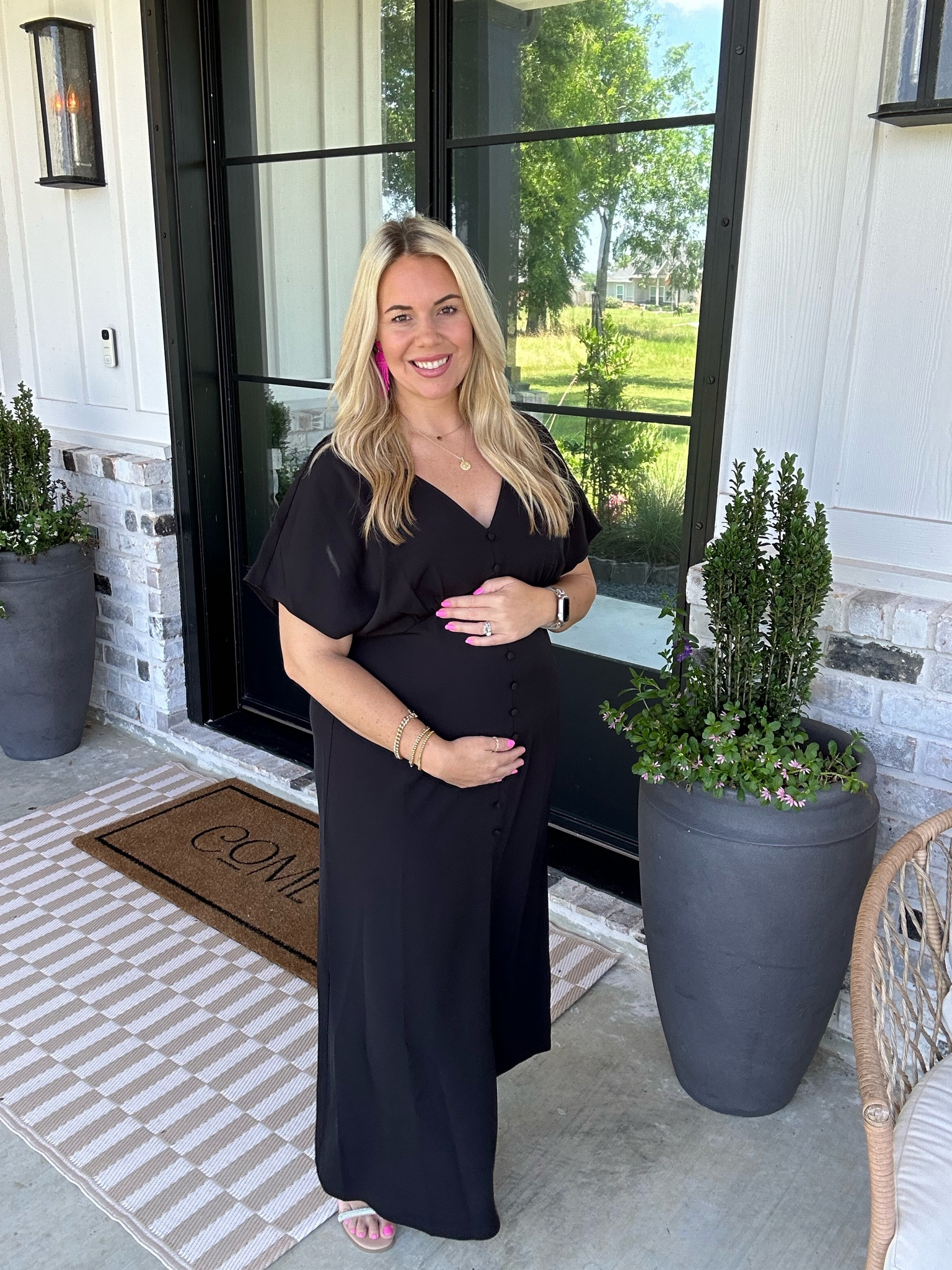 This black maxi is tts but I sized up for my bump. Such good fabric and very versatile! Walmart dress 🙌🏼 

#LTKBump #LTKWorkwear #LTKMidsize