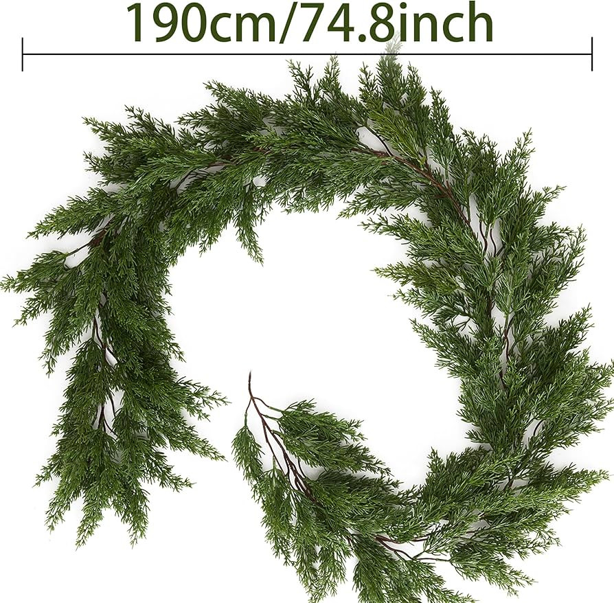 6FT PARTY JOY Seasonal Artificial Christmas Garland with Lights Pine Needle Cypress Garland for H... | Amazon (US)