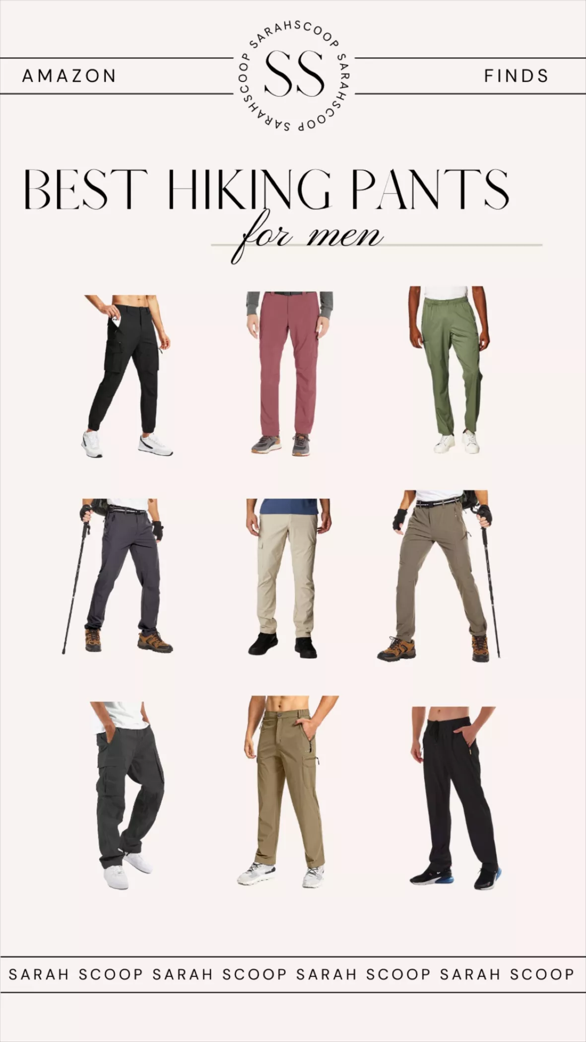  NATUVENIX Hiking Pants for Men, Quick Dry Travel Pants