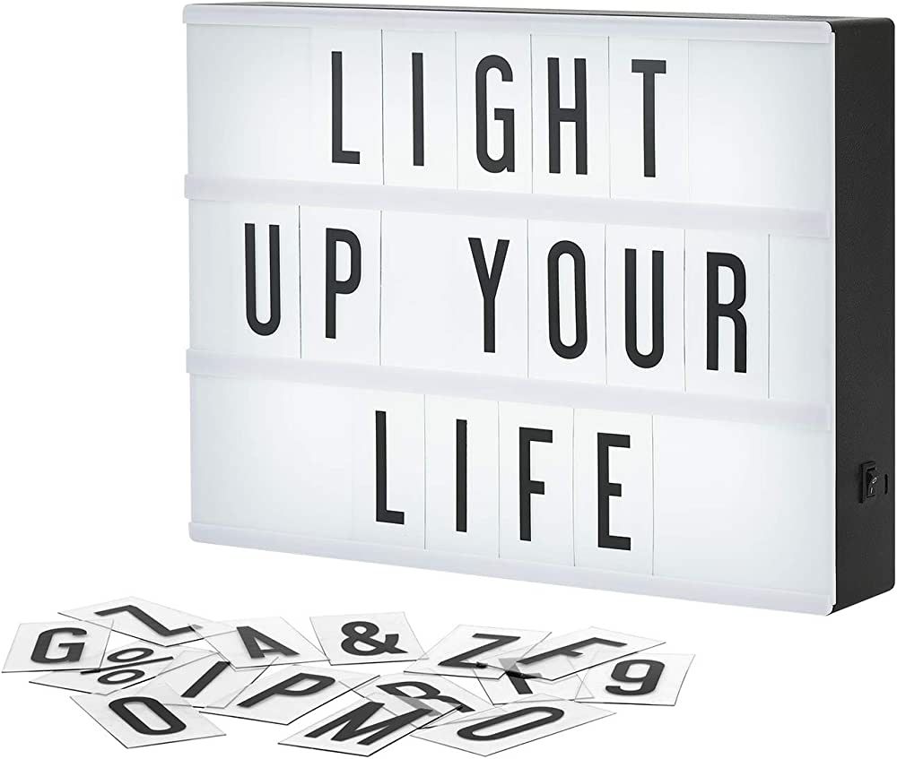 My Cinema Lightbox The Original LED Marquee Light Box with 100 Letters & Numbers, USB and Built-i... | Amazon (US)