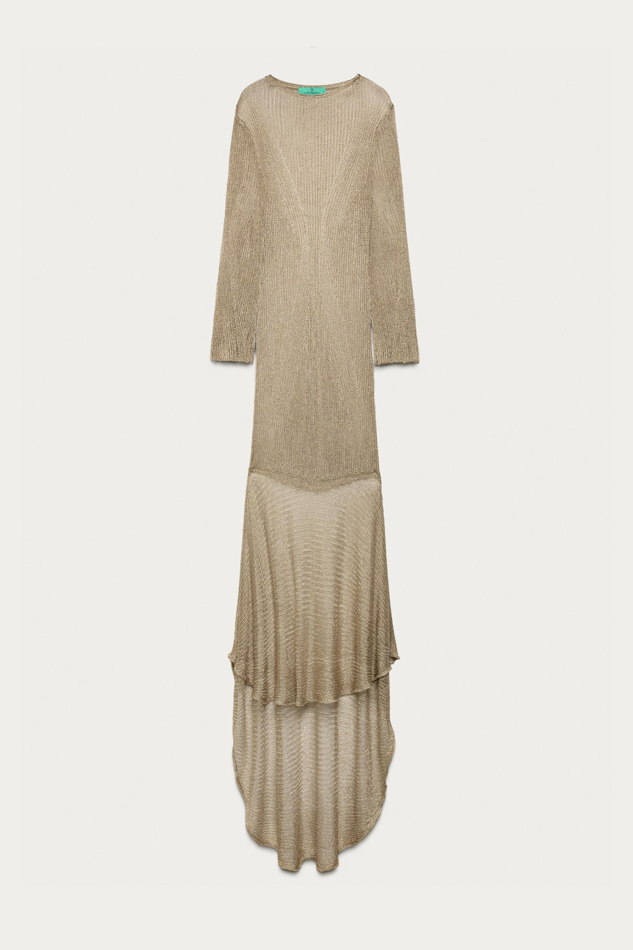 METALLIC THREAD KNIT MAXI DRESS MARISA BERENSON X ZARA | Zara US