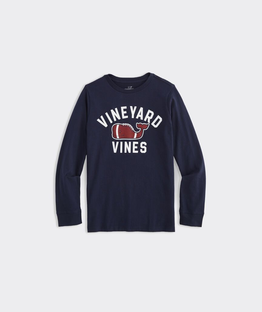 Boys' Textured Football Whale Long-Sleeve Tee | vineyard vines