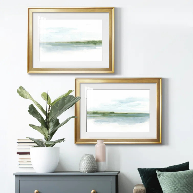 Green Ribbon Coast I Framed On Paper 2 Pieces Print | Wayfair North America