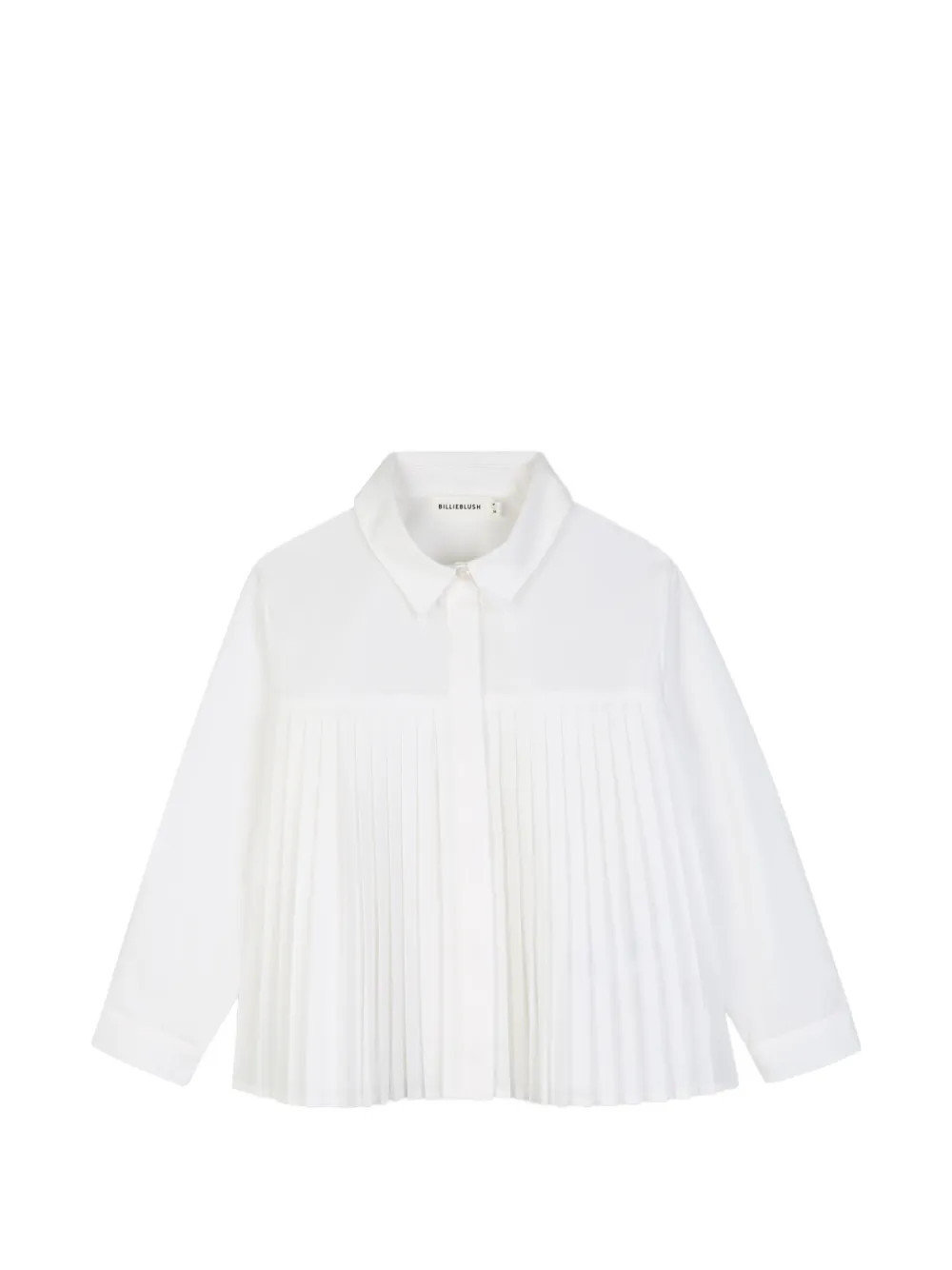 Billieblush pleated long-sleeve blouse - White | Farfetch Global