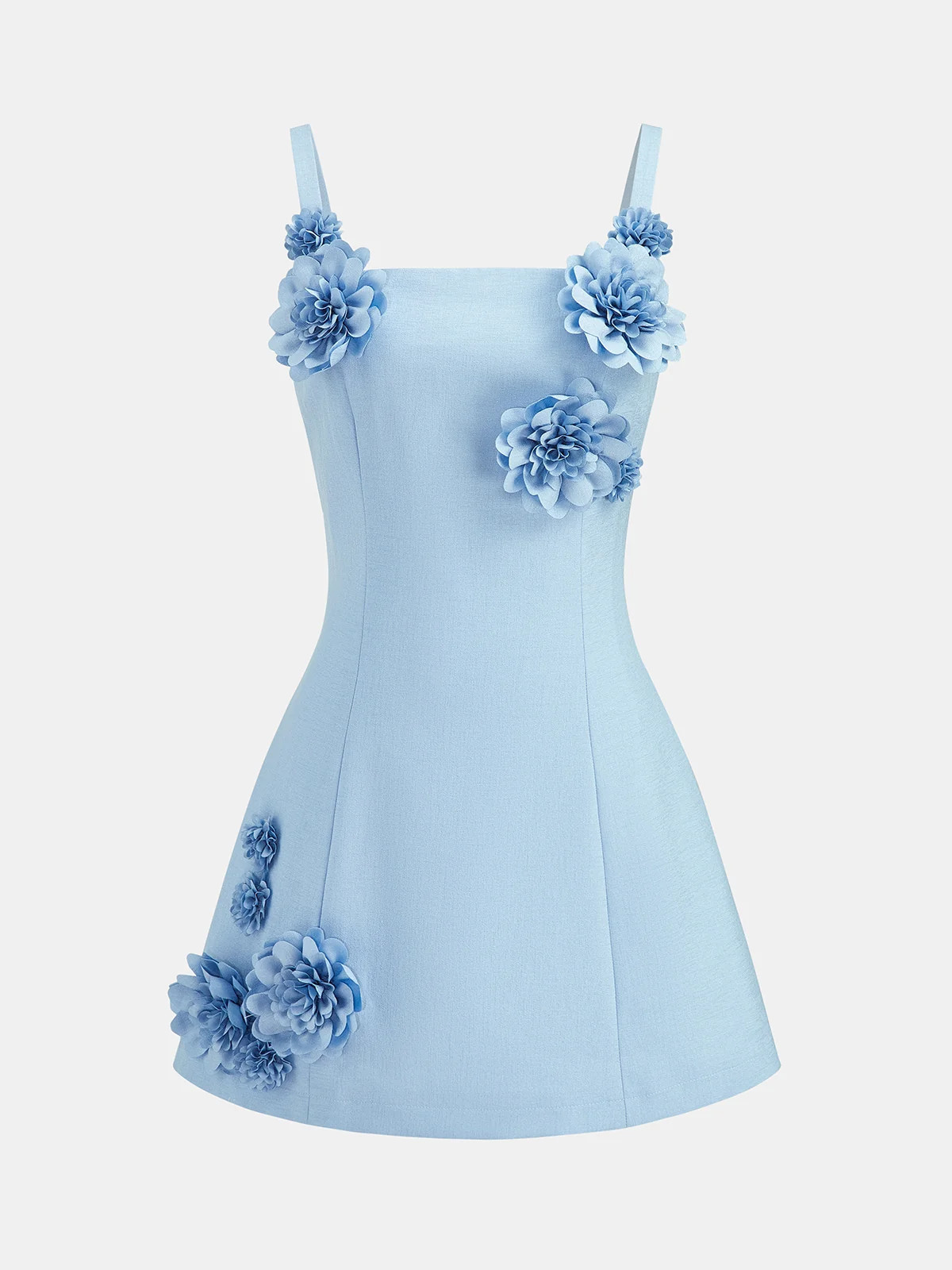3D Floral A-Line Cami Mini Dress | Commense