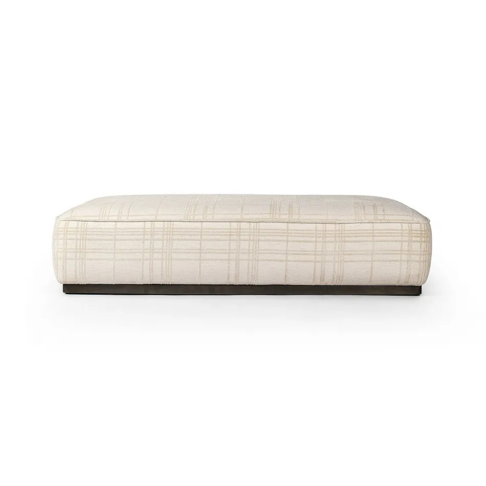 Sinclair Cocktail Ottoman Sheffield Ivory | Gracious Style
