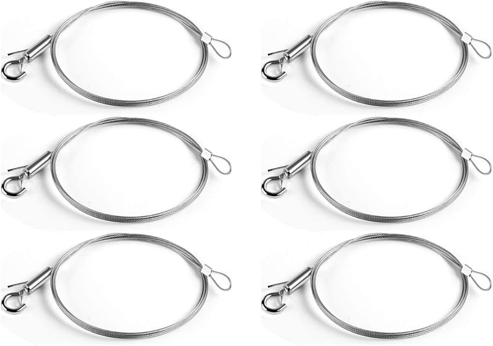 Julia 6 PCS Adjustable Picture Hanging Wire with Loop and Hook,78.7×0.059 inch Heavy Duty Mirror... | Amazon (US)