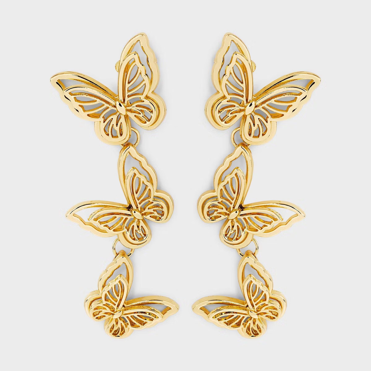 SUGARFIX by BaubleBar Butterfly Three Drop Earrings - Gold | Target