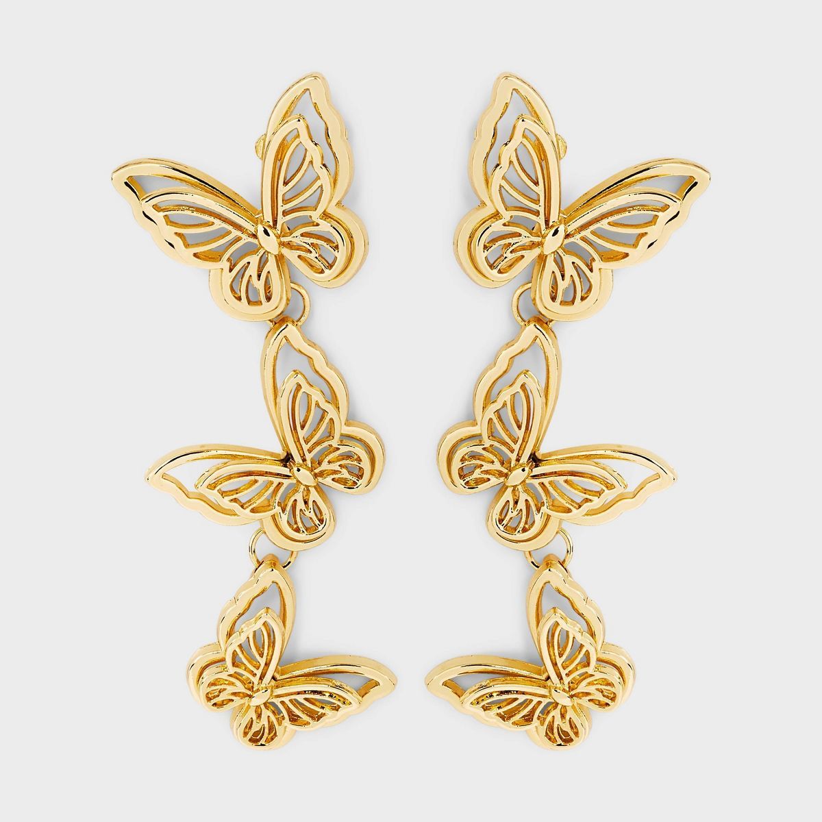SUGARFIX by BaubleBar Butterfly Three Drop Earrings - Gold | Target