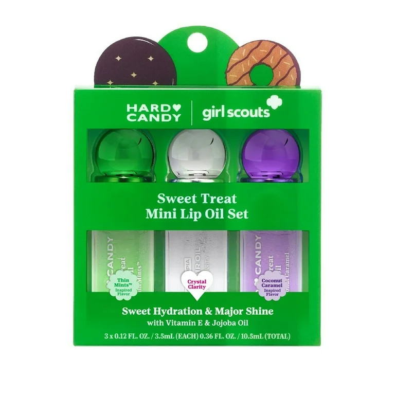 Hard Candy Girl Scouts Hydrating Glossy Lip Oil with Apricot Oil, Jojoba & Vitamin E, 3 Piece Gif... | Walmart (US)
