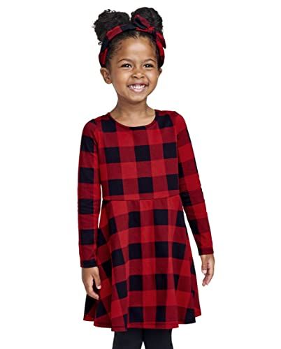 The Children's Place Baby Girls and Toddler Girls Long Sleeve Fashion Skater Dresses       Send t... | Amazon (US)
