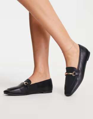 London Rebel metal trim loafers in black | ASOS (Global)