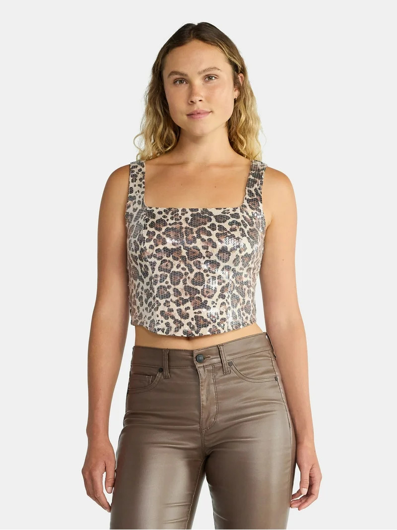 Madden NYC Sequin Corset Top, Women's | Walmart (US)