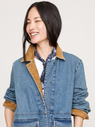 Denim Chore Coat with Corduroy Collar | Banana Republic (US)