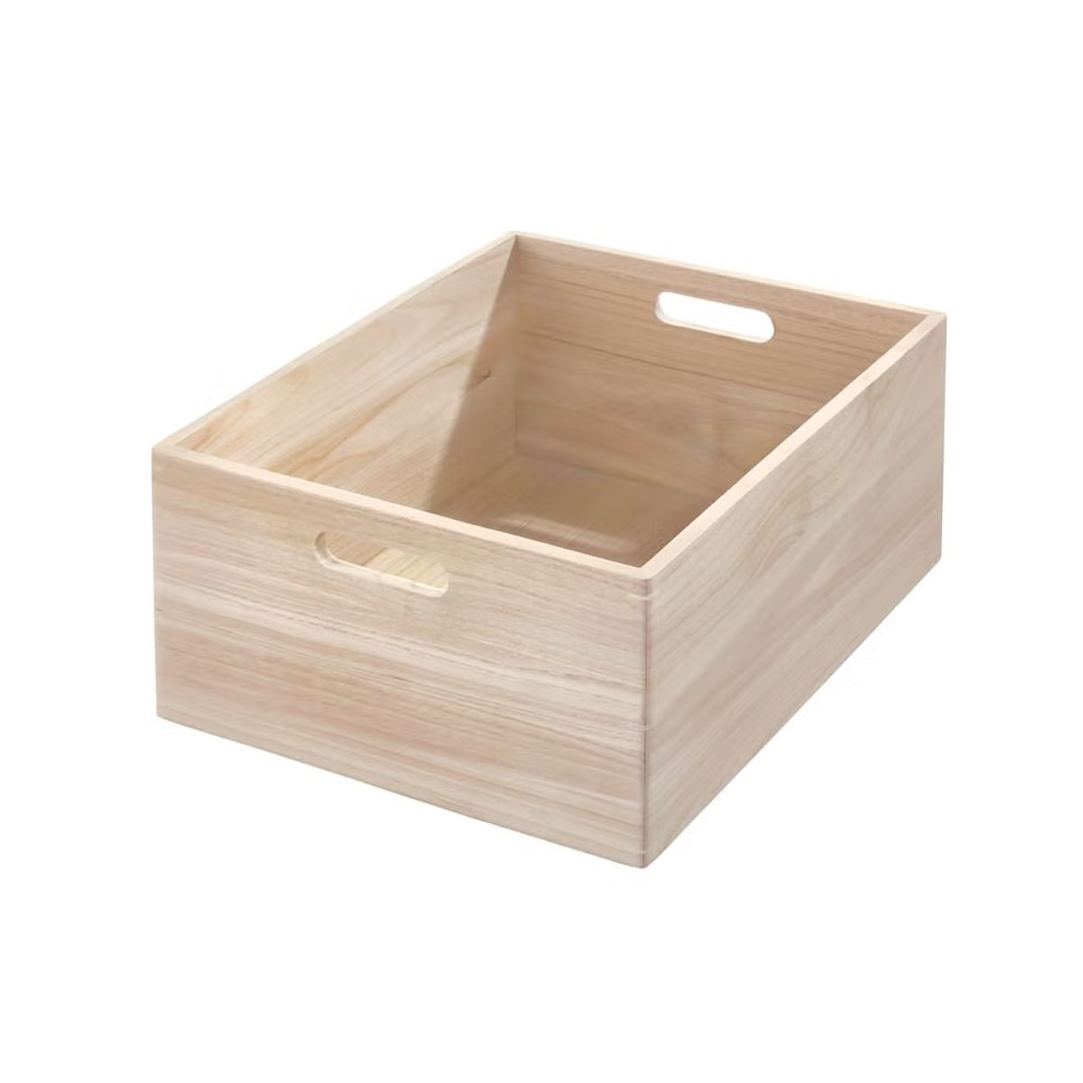 THE HOME EDIT X-Large Wooden Bin Sand | The Container Store