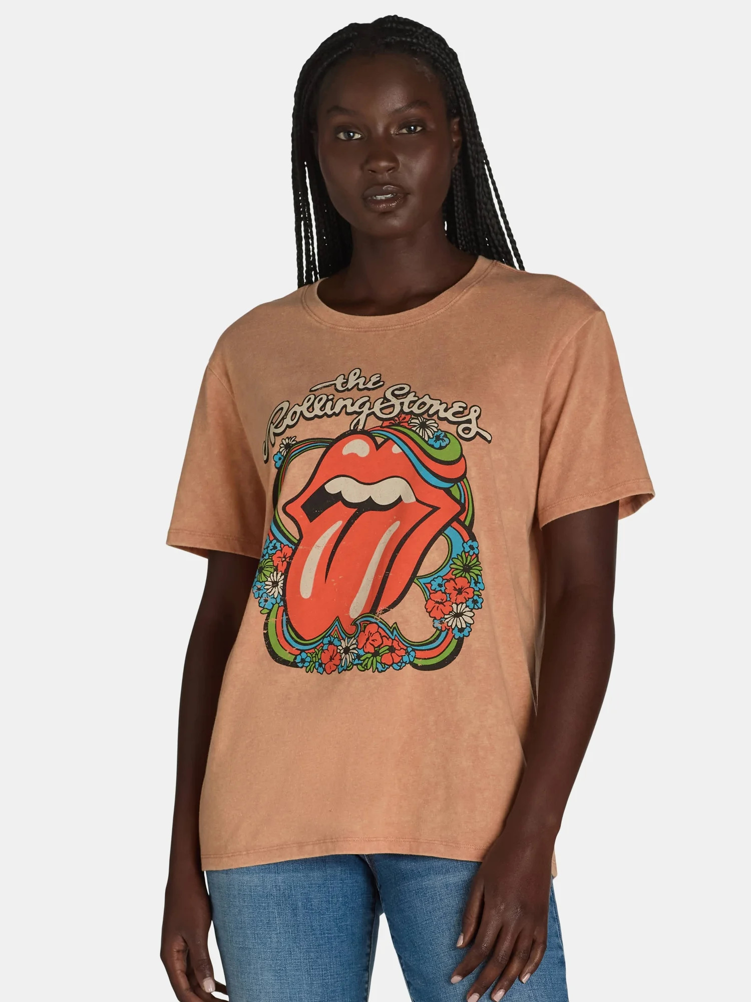 Time and Tru Women’s Rolling Stones Graphic Band Tee with Short Sleeves, Sizes XS-XXXL | Walmart (US)