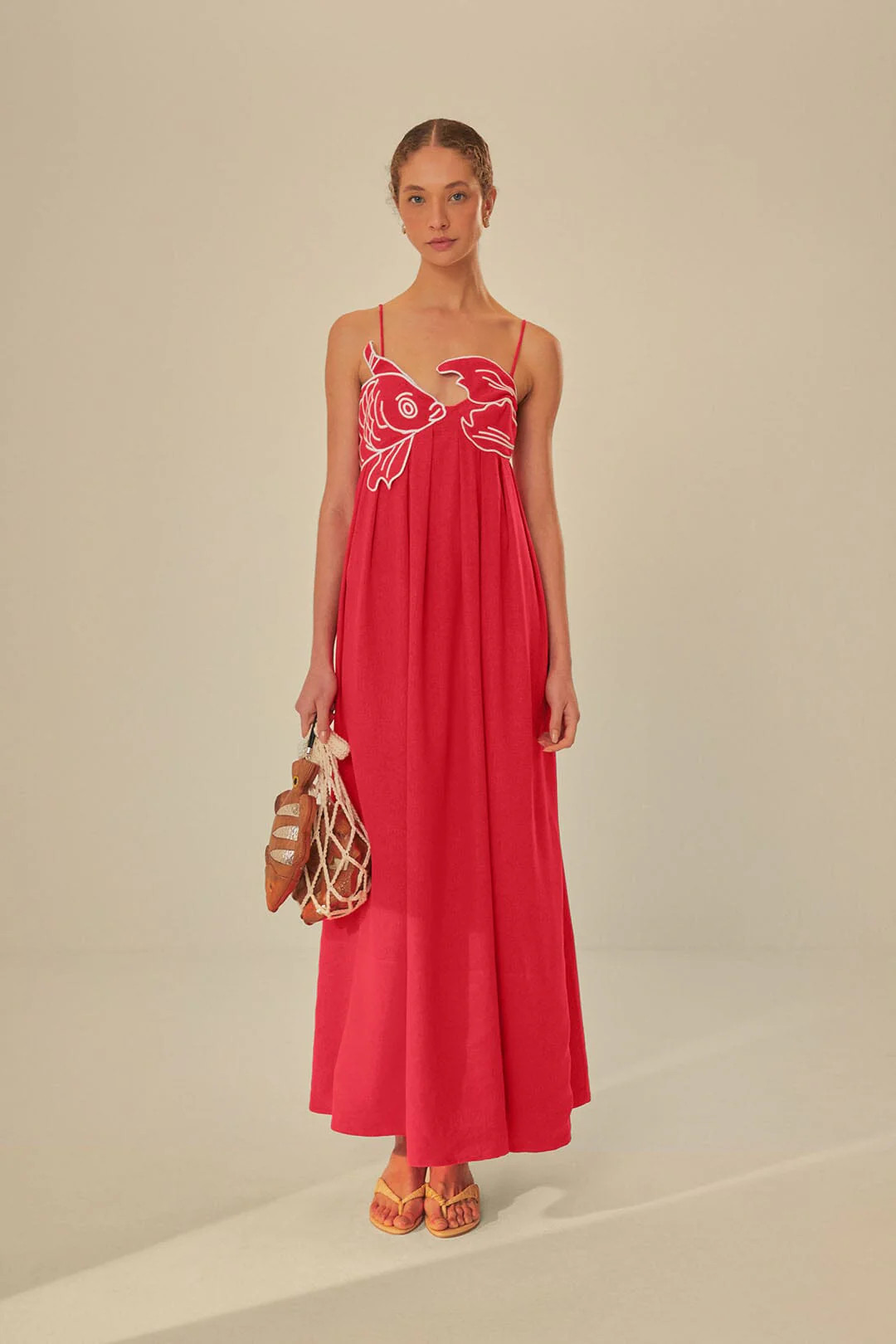 Red Fish Top Maxi Dress | FarmRio (US)