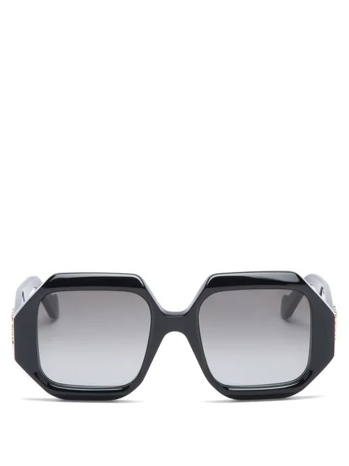 Loewe - Story Hexagonal Acetate Sunglasses - Womens - Black | Matches (US)