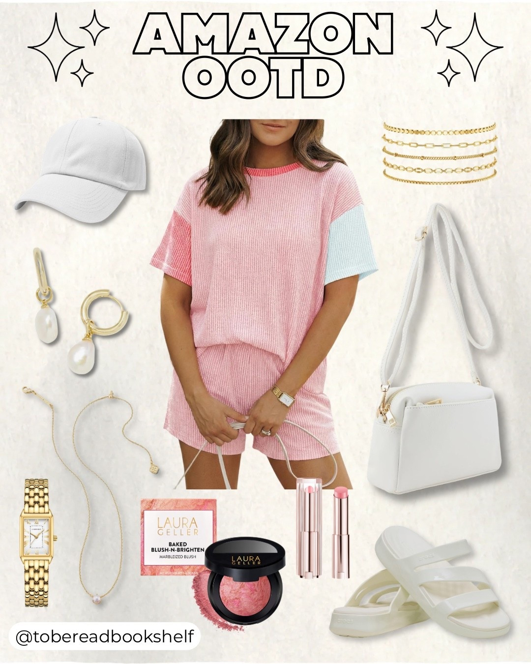 Amazon OOTD ✨ 

This outfit would be perfect for a travel day, running errands, or just a casual day around the house! I’m loving this pink color block style, but they have lots of other options for this set in solids, stripes and a few other patterns if you’re not a fan of pink. 

Check out my “Amazon OOTD” post collection for more curated styles!

Keywords: pink, girly, bag, purse, women’s clothing, women’s fashion, casual style, everyday style, summer, spring, casual, Spring Outfits 2026, ootd, set, makeup, watch, gold jewelry, hat, beauty, crocs, sandals

#LTKootd #LTKMidsize #LTKTravel