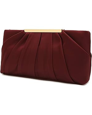 CHARMING TAILOR Clutch Evening Bag Elegant Pleated Satin Formal Handbag Simple Classy Purse for W... | Amazon (US)