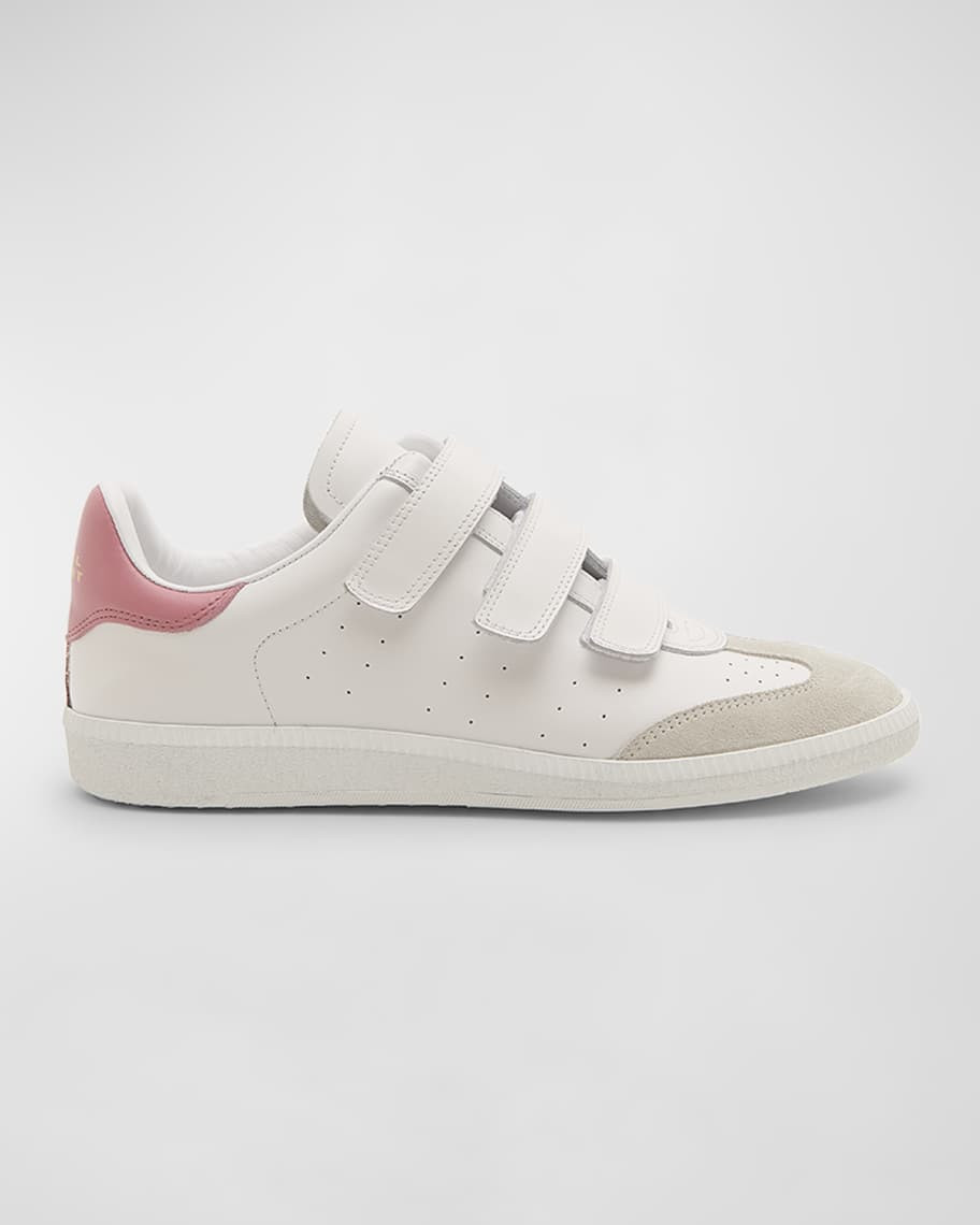 Isabel Marant Beth Grip-Strap Leather Low-Top Sneakers | Neiman Marcus
