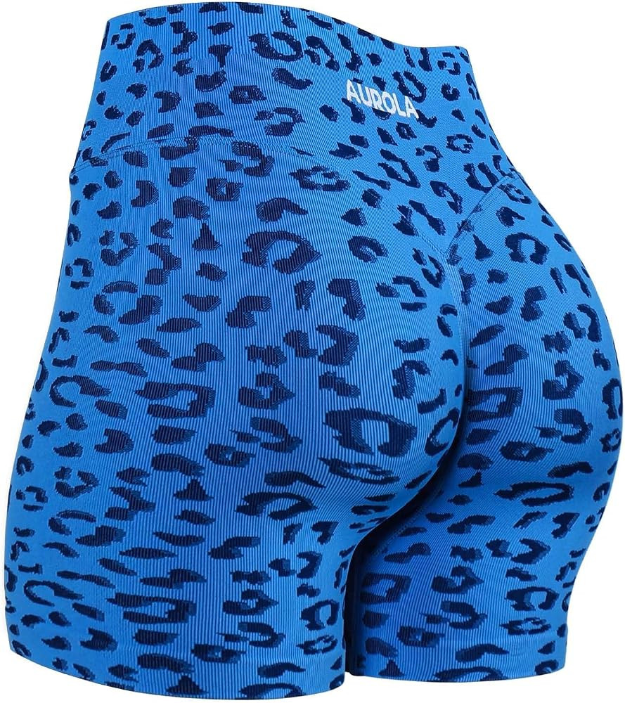 AUROLA Leopard Seamless Scrunch Butt Lifting Workout Shorts for Women | Amazon (US)