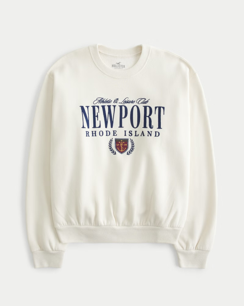 Women's Easy Cape Cod Massachusetts Graphic Crew Sweatshirt | Women's Clearance | HollisterCo.com | Hollister (US)