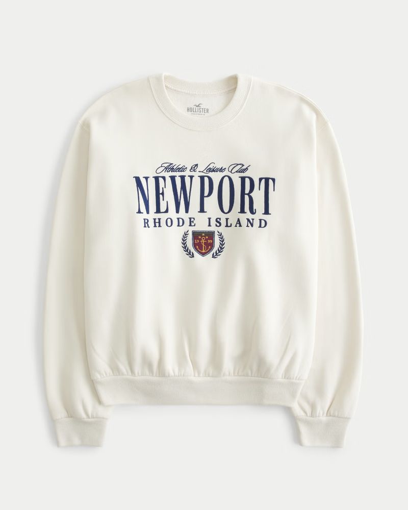 Easy Newport Rhode Island Graphic Crew Sweatshirt | Hollister (US)