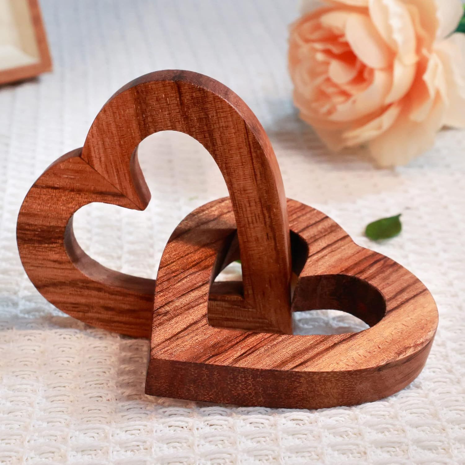 Valentine's Day Romantic Heart Gifts for Her, Handmade Wood Hearts Shape for Couple Wife Husband ... | Amazon (CA)