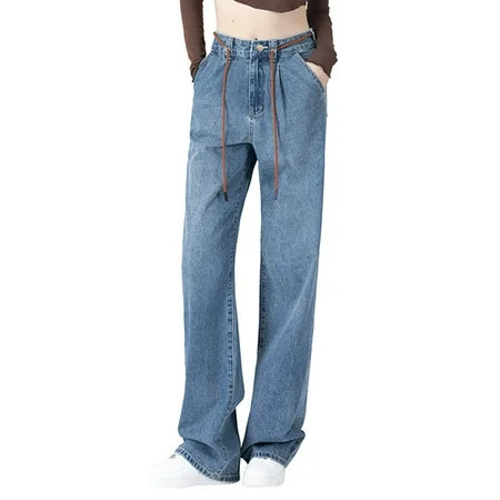 Clearances Women s Clearance Women Jeans Jeans for WomenJeans denim jeans high waist straight loose wide leg | Walmart (US)