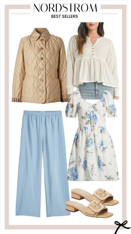 Nordstrom best sellers! I love these blue wide leg pants and floral puff sleeve dress for spring. 

#LTKstyletip #LTKbeauty #LTKSeasonal