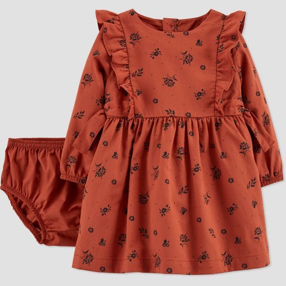 Baby Girls' Floral Twill Long Sleeve Dress with Diaper Cover - Just One You® made by carter's Br... | Target