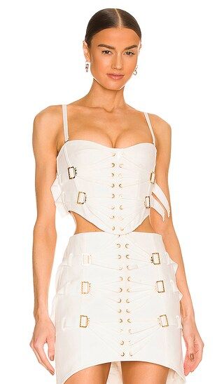 Laced Slider Bustier in Ivory | Revolve Clothing (Global)
