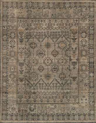 Loloi Heirloom HQ-06 Bone - Charcoal Area Rug | RugStudio.com