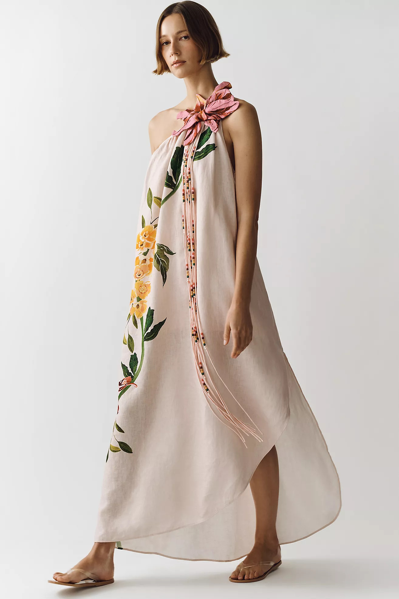 Farm Rio Garden Terrace Linen Maxi Dress | Anthropologie (US)