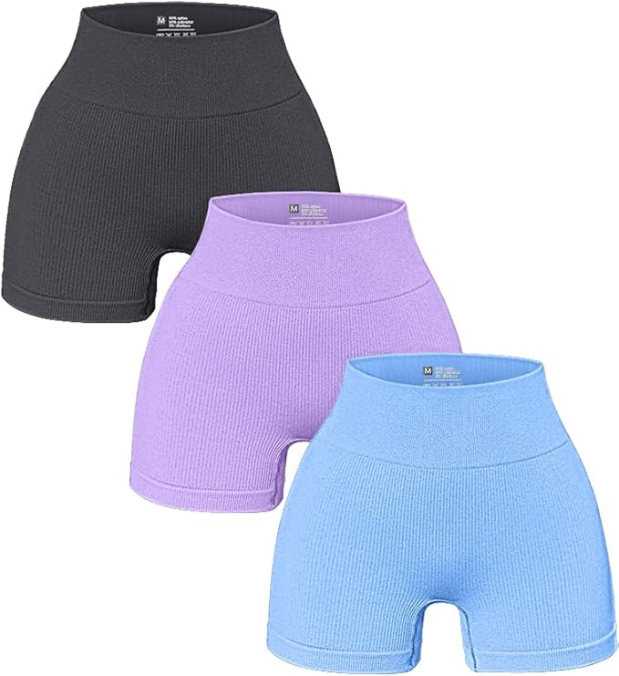 OQQ 3 Piece for Women Yoga Shorts Workout Athletic Seamless High Wasit Gym Leggings | Amazon (US)