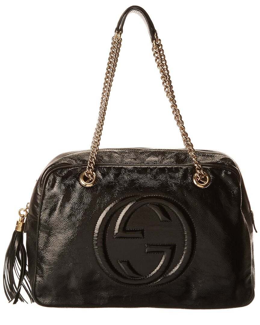Gucci Black Patent Leather Chain Soho Bag | Gilt