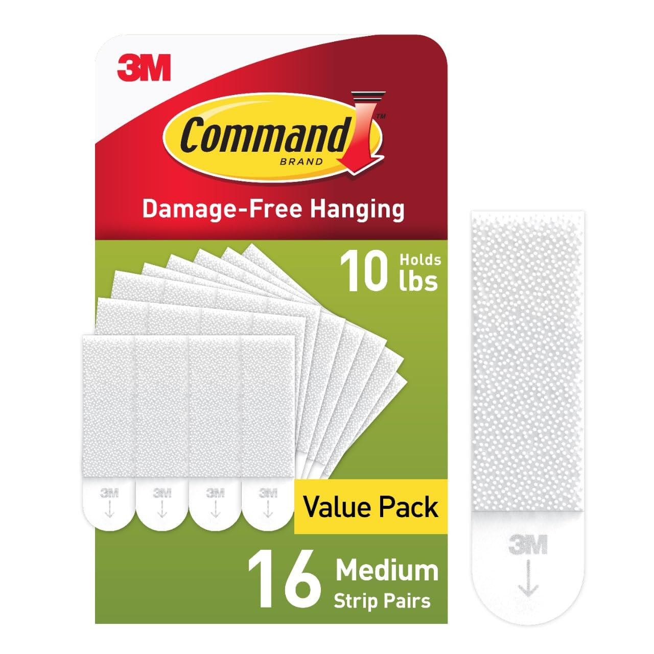 Command 10 lb Medium Picture Hanging Strips 16 Pairs (32 Command Strips), Damage-Free Hanging Pic... | Amazon (US)