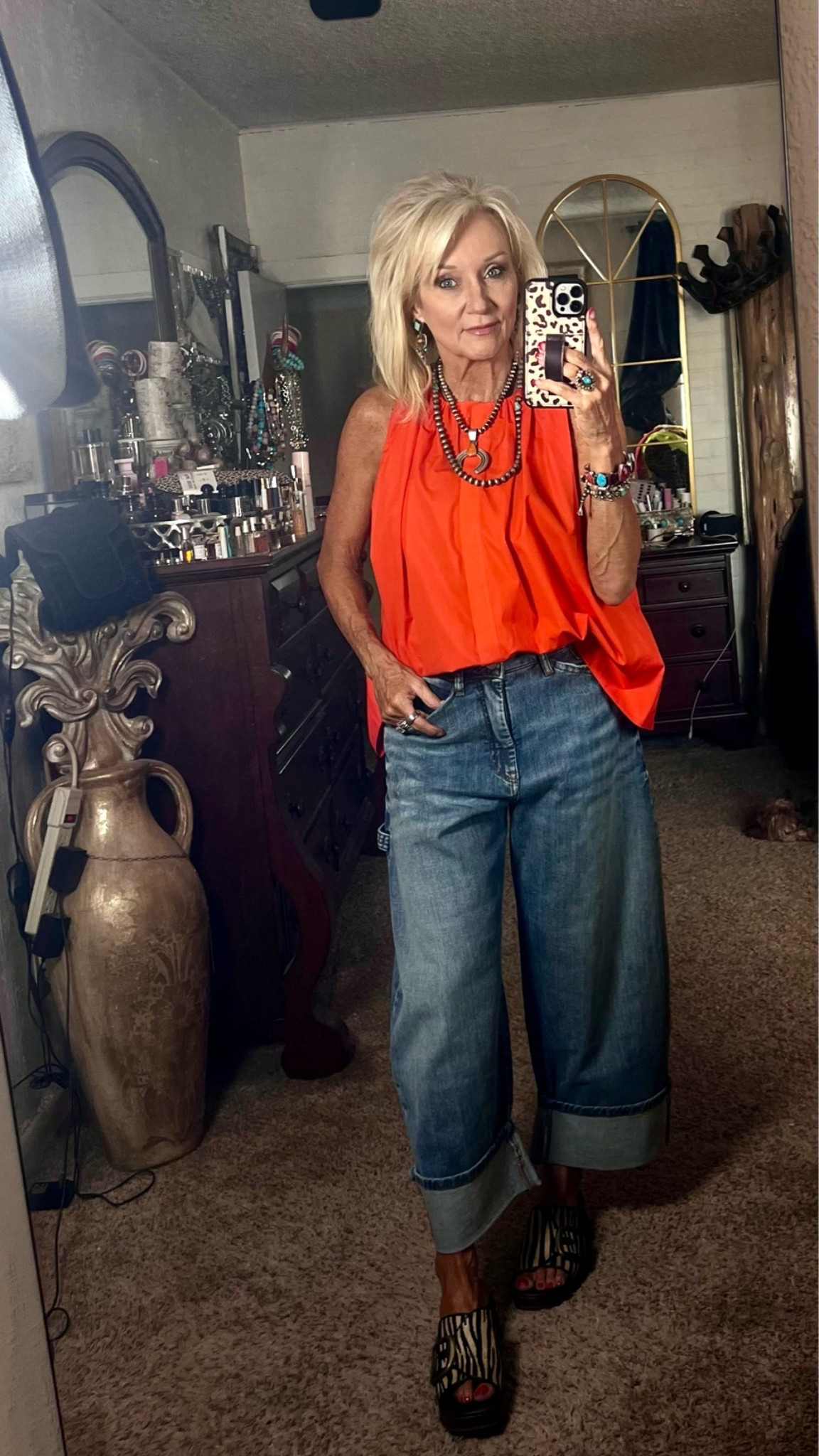 Anthropology always has the cutest clothes!! This tomato red shirt is definitely one of my favs and these barrel carpenter jeans are so comfy

#LTKootd #LTKmomlife #LTKOver40