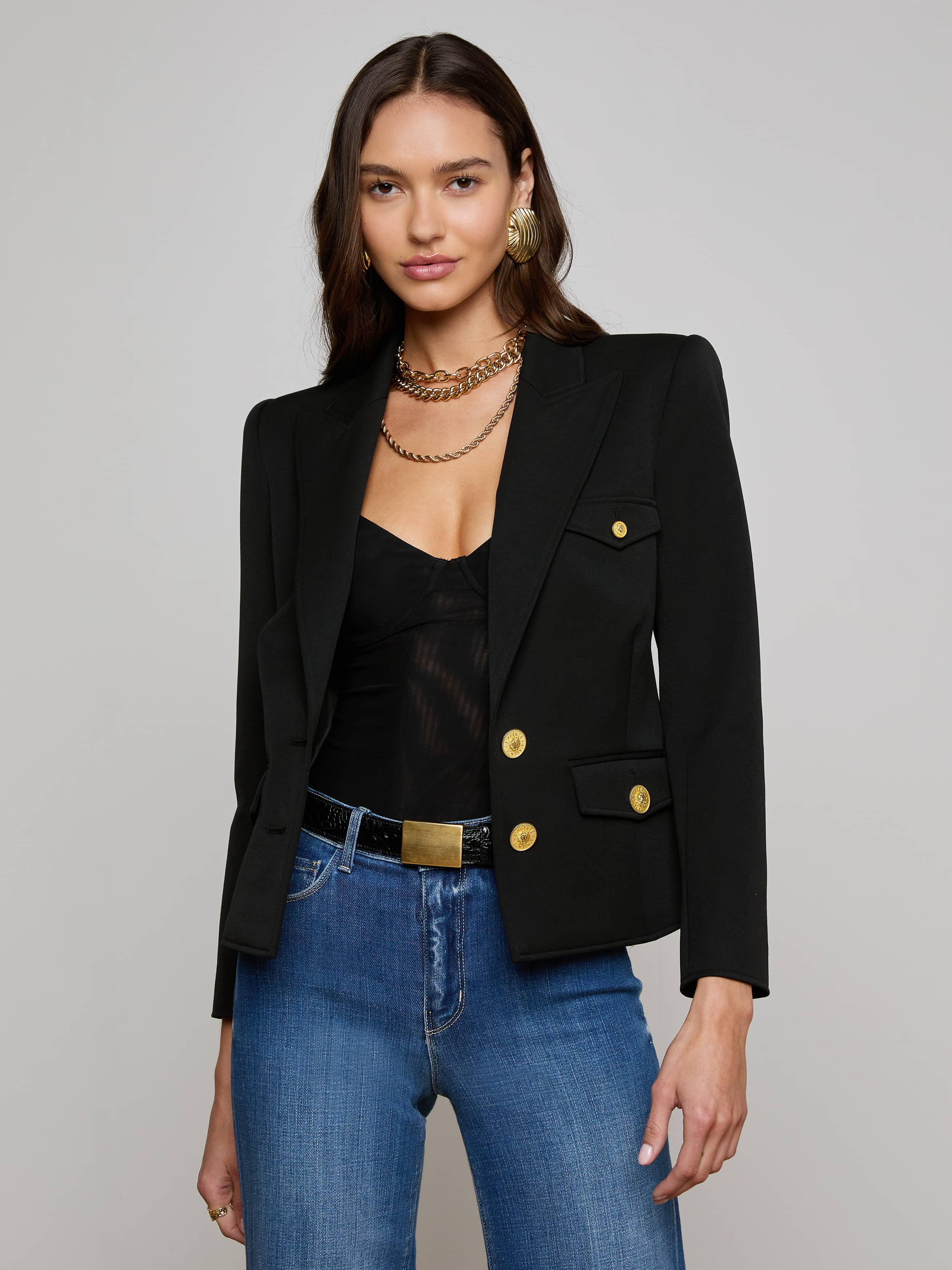 Wylla Blazer in Black | L'AGENCE | L'Agence