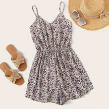 Ditsy Floral Print Cami Romper | SHEIN